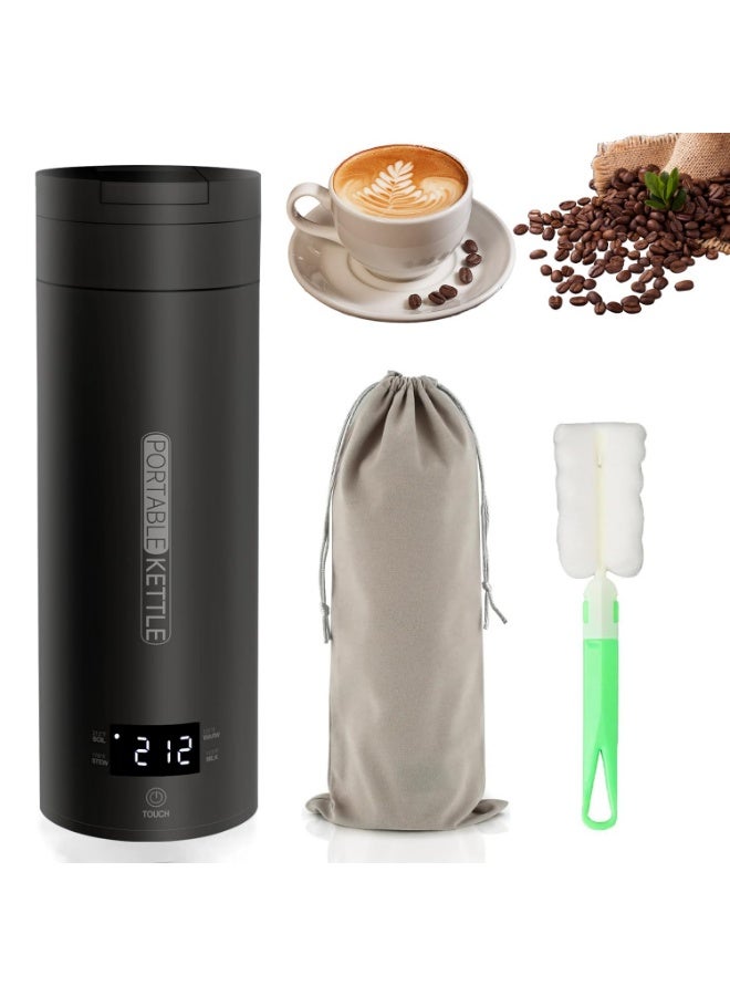 Arabest Portable Electric Kettle for Travel, 500ML Water Boiler Tea Kettle with 4 Variable Presets, 316 Stainless Steel, Auto Shut Off & Boil Dry Protection, for Coffee Milk Tea - Image 1